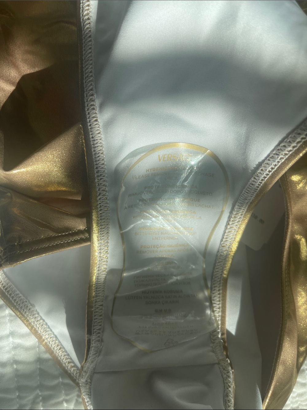 Versace Metallic Gold One-Piece Swimsuit - Picture 7 of 9